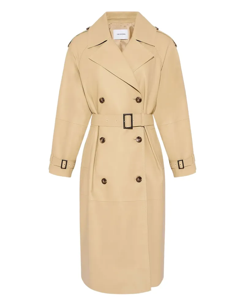 Yves Salomon Trenchcoat aus Leder - Nude Nude