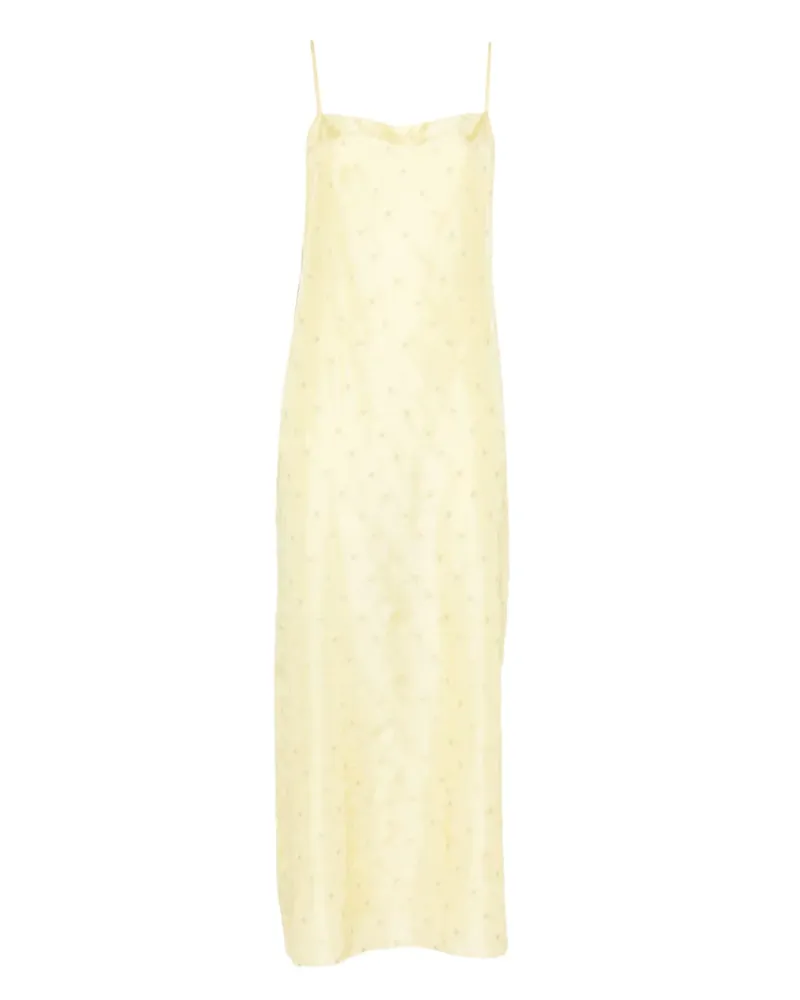6397 embroidered dot maxi dress - Gelb Gelb