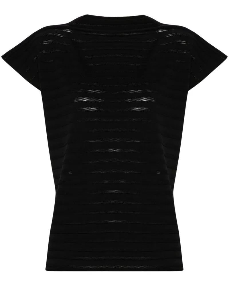 Issey Miyake Strickoberteil aus Mesh - Schwarz Schwarz