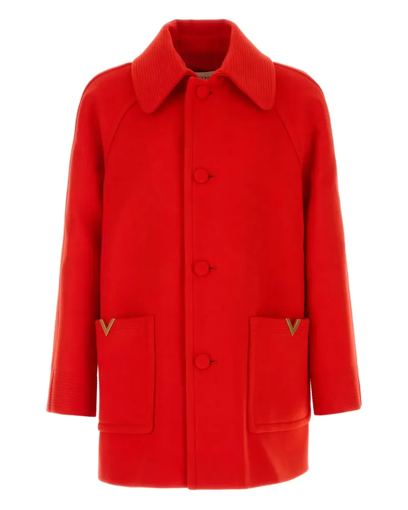 Valentino Garavani Wollmantel mit Taschen - Rot Rot