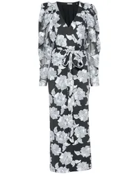 ROTATE Birger Christensen Flower Mesh-Maxikleid Grau