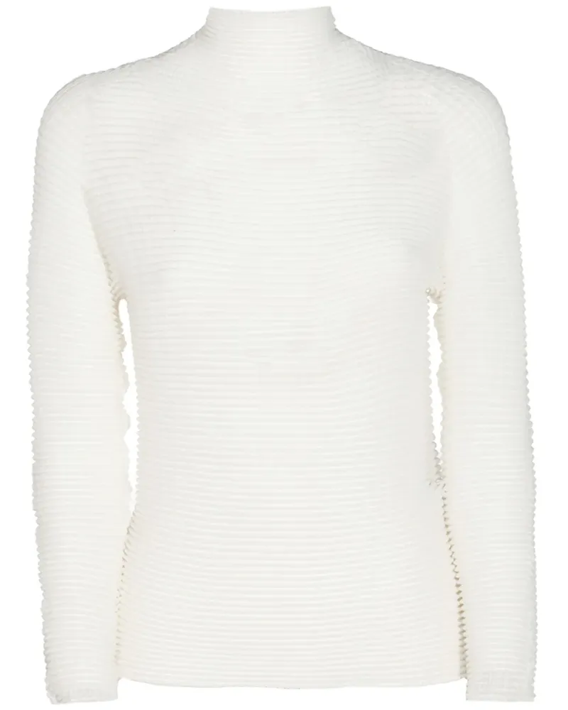 Issey Miyake Pullover mit plissiertem Effekt - Weiß Weiß