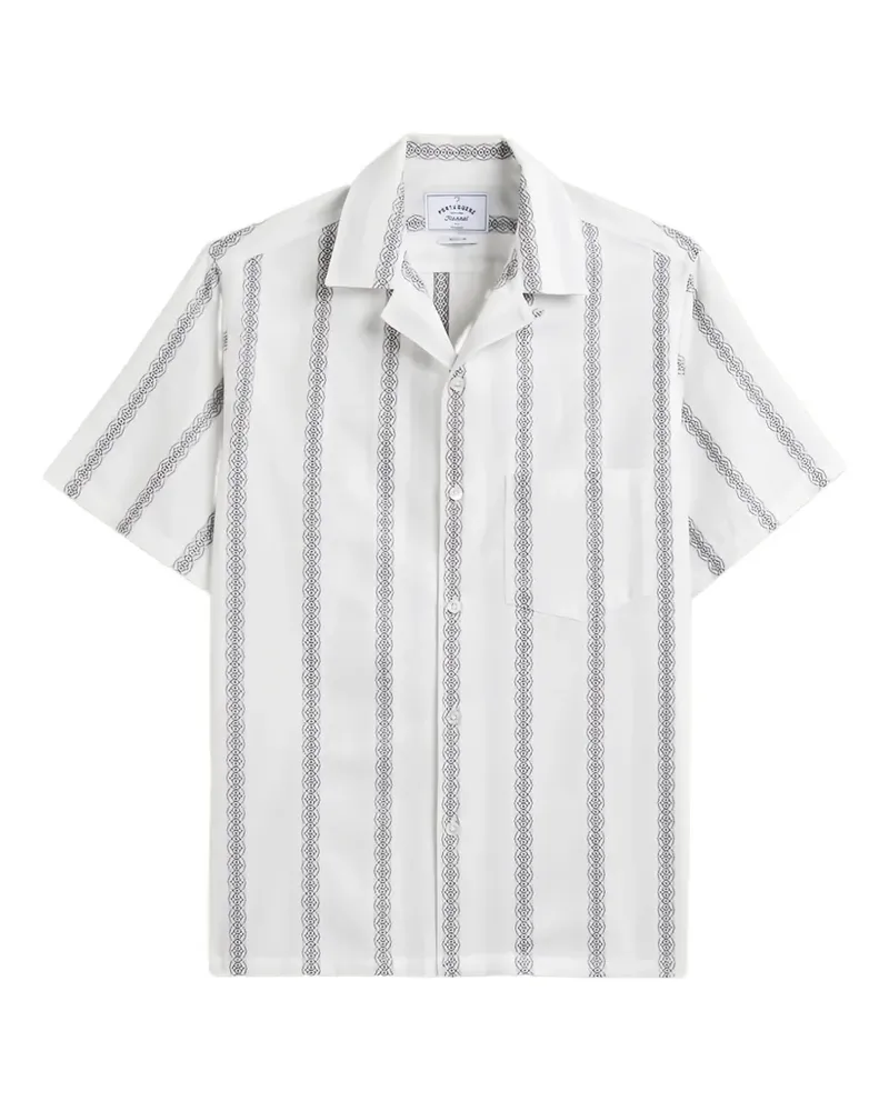 Portuguese Flannel Louro stripe-print short-sleeve shirt - Weiß Weiß