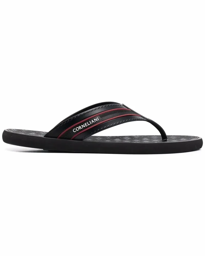 Corneliani Flip-Flops mit Logo-Print - Schwarz Schwarz