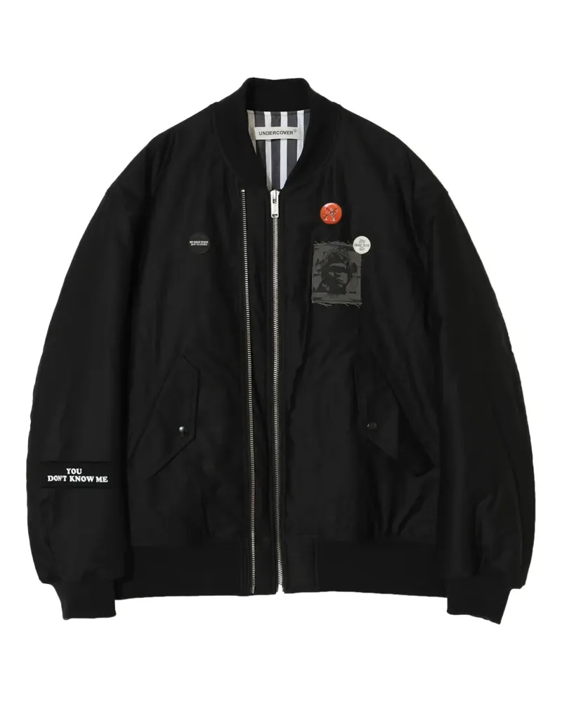 Undercover Bomberjacke mit besticktem Patch - Schwarz Schwarz