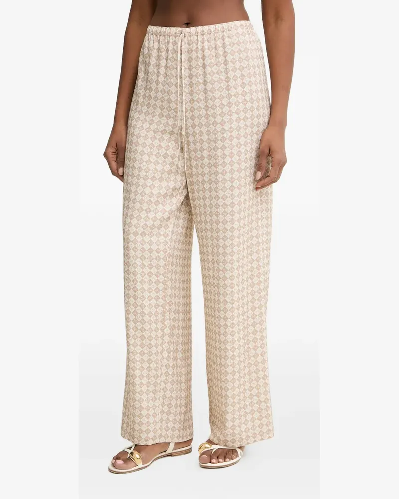 Trussardi check-pattern drawstring-waist trousers - Nude Nude