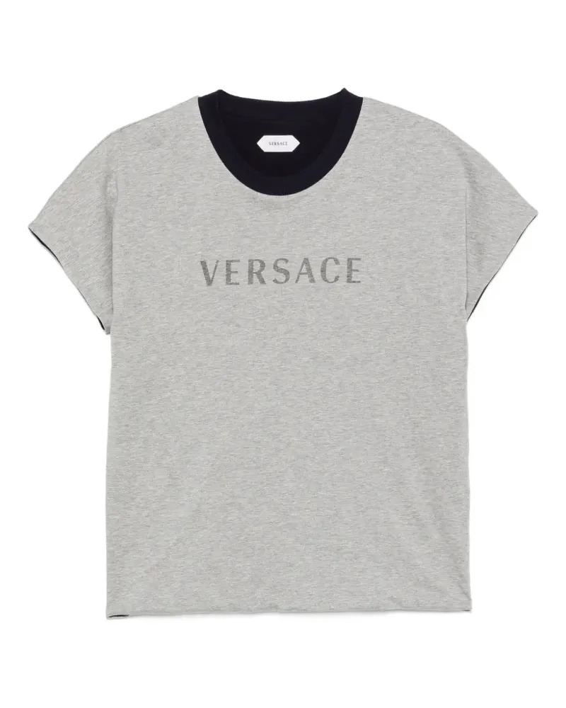 Versace Wendbares T-Shirt mit Logo-Print - Grau Grau
