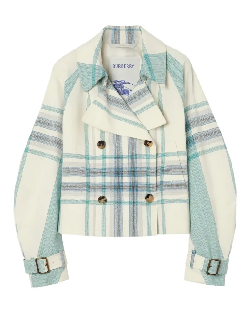 Burberry cropped check Ladybrook trench jacket​ - Nude Nude