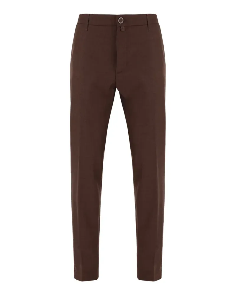 Jacob Cohën Tapered-Hose mit Logo-Patch - Braun Braun
