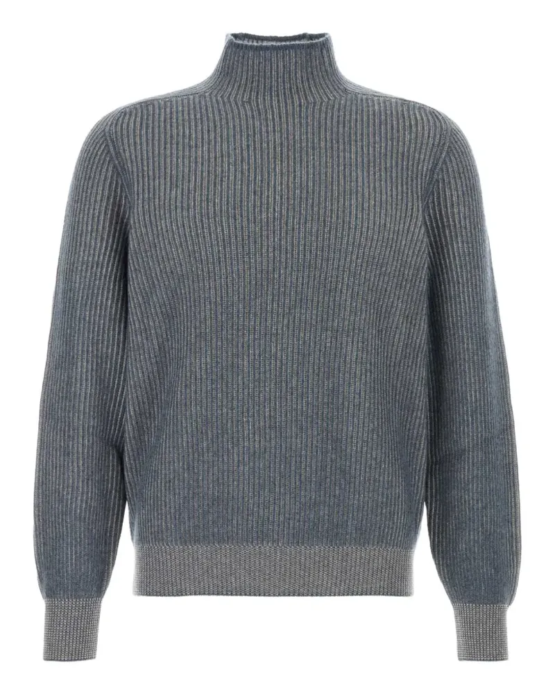 Brunello Cucinelli ribbed-knit cashmere sweater - Blau Blau