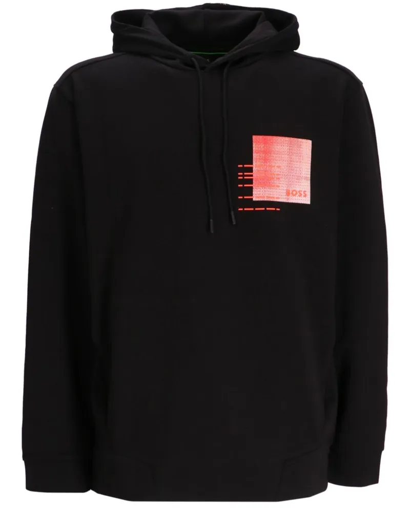 HUGO BOSS Hoodie mit Logo-Print - Schwarz Schwarz