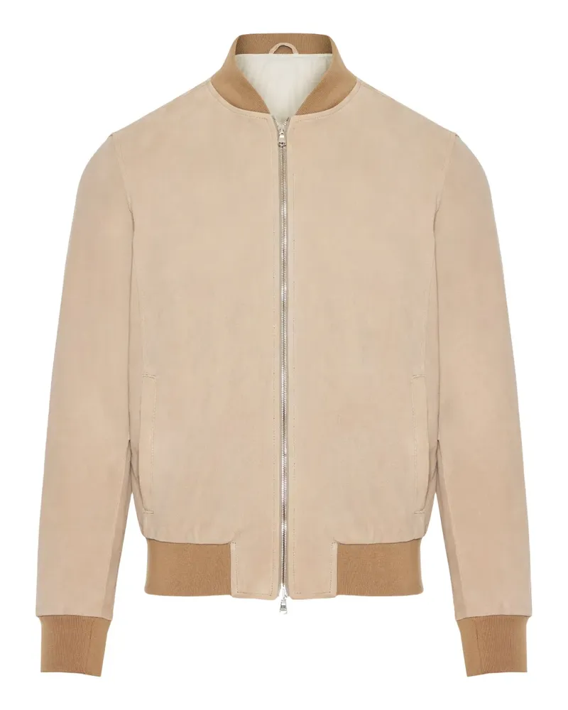 BARBA Bomberjacke aus Wildleder - Nude Nude