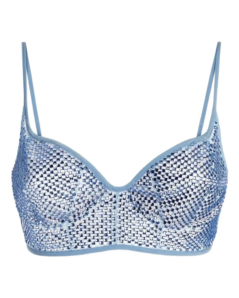 Genny rhinestone-embellished top - Blau Blau