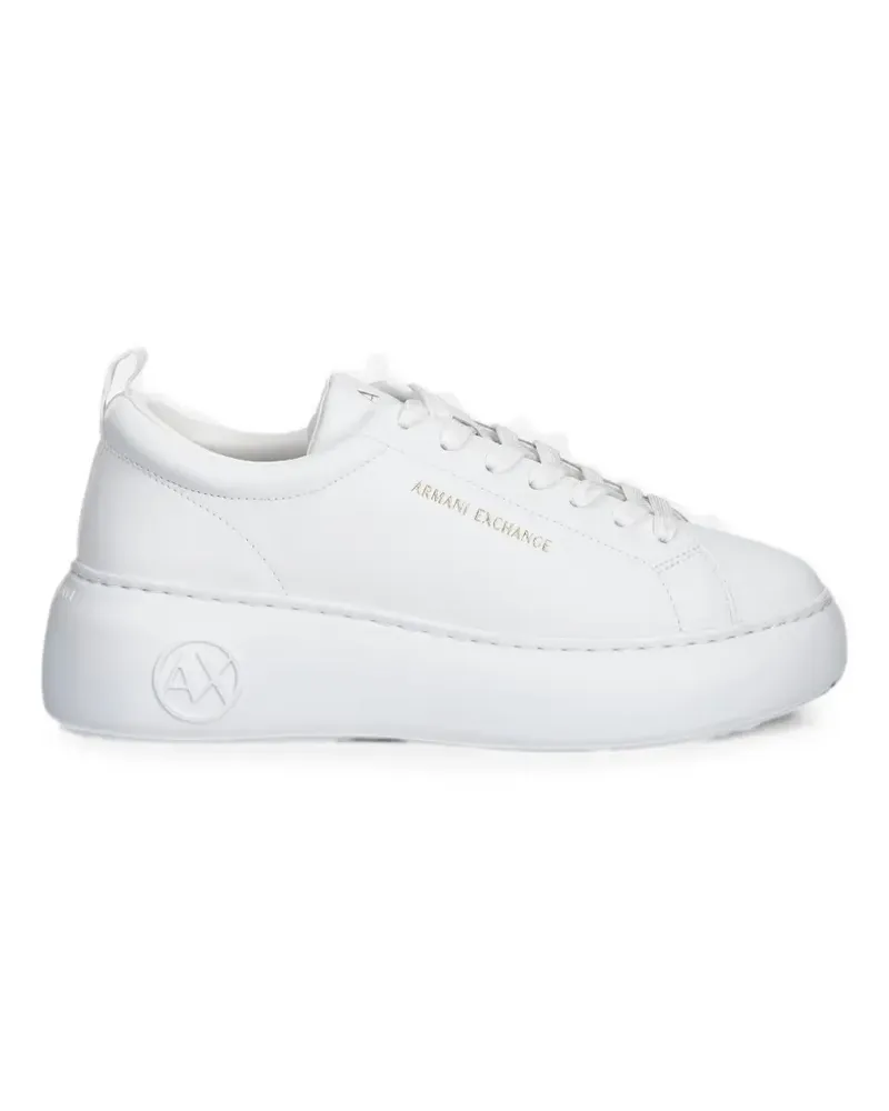 Armani Exchange logo-embossed platform sneakers - Weiß Weiß