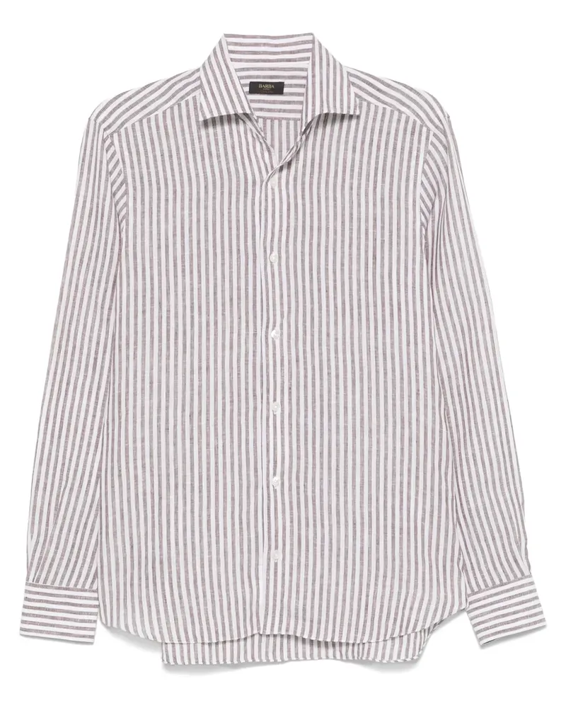 BARBA Gestreiftes Hemd - Braun Braun
