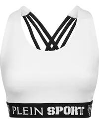 Philipp Plein Cropped-Top mit Logo-Bund Weiß