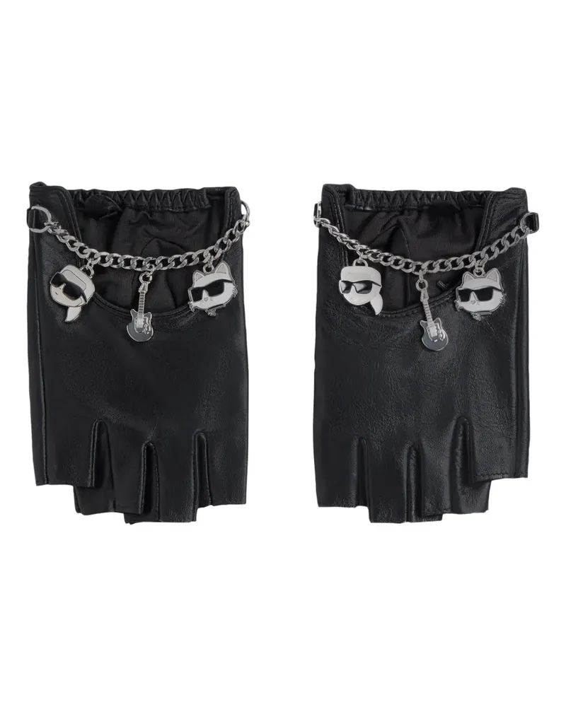 Karl Lagerfeld Ikon charms fingerless gloves - Schwarz Schwarz