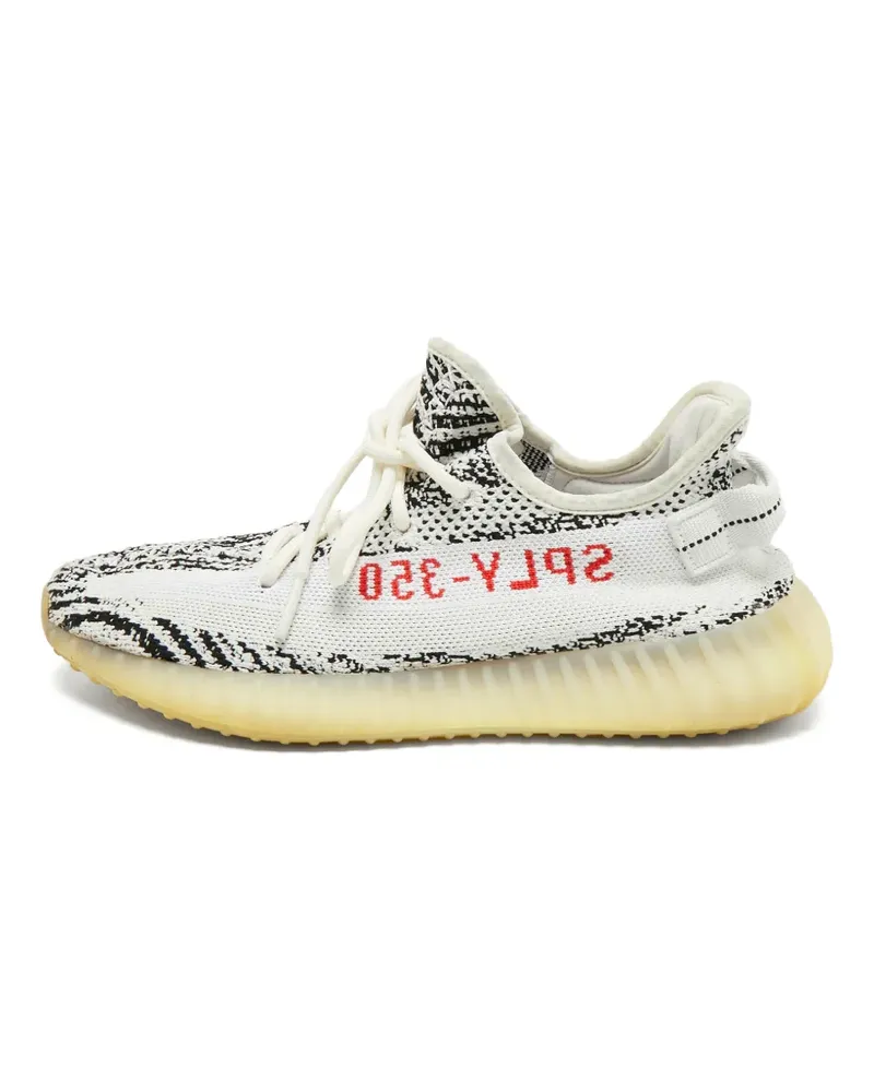 adidas Boost 350 V2 Sneakers mit Zebramuster - Weiß Weiß