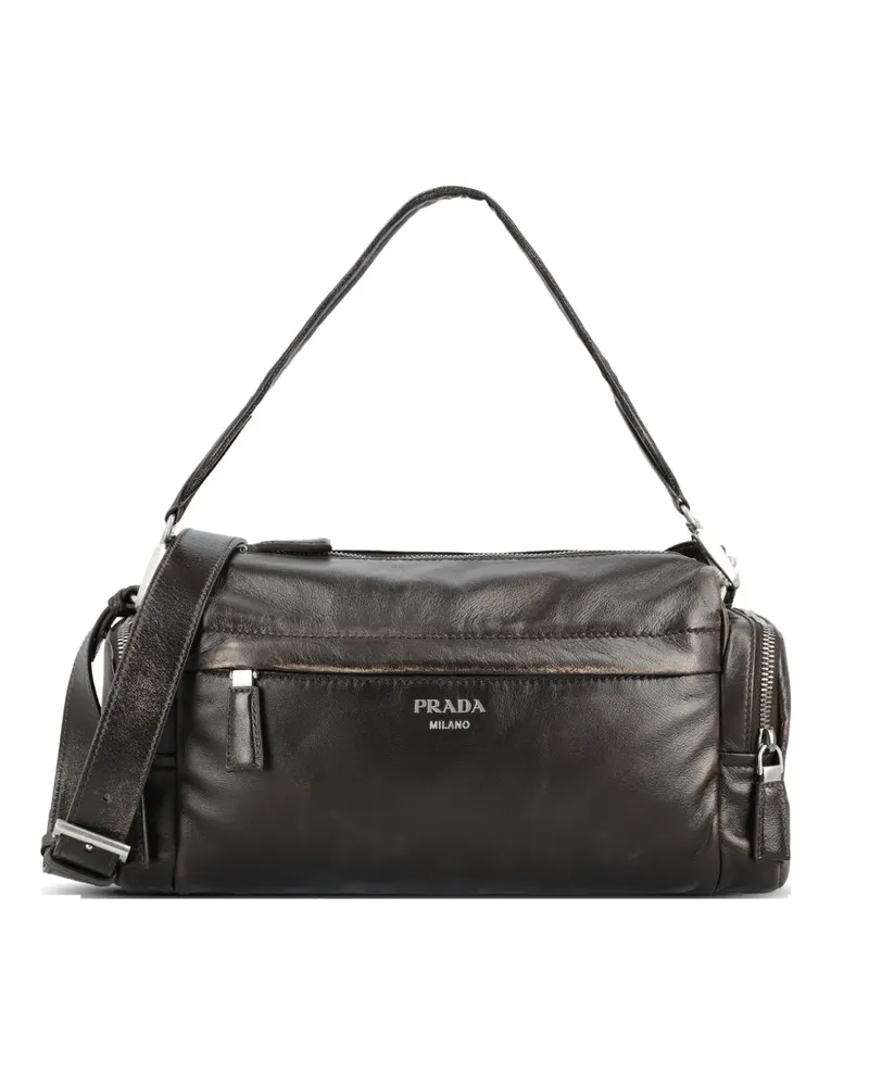 Prada logo-print shoulder bag - Braun Braun