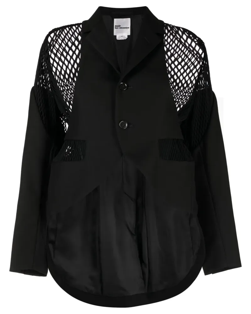 Noir Kei Ninomiya Einreihiger Blazer - Schwarz Schwarz