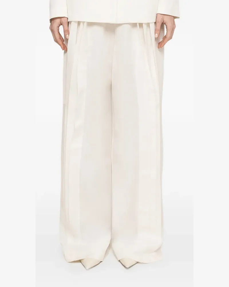 NISSA mid-rise linen trousers - Weiß Weiß