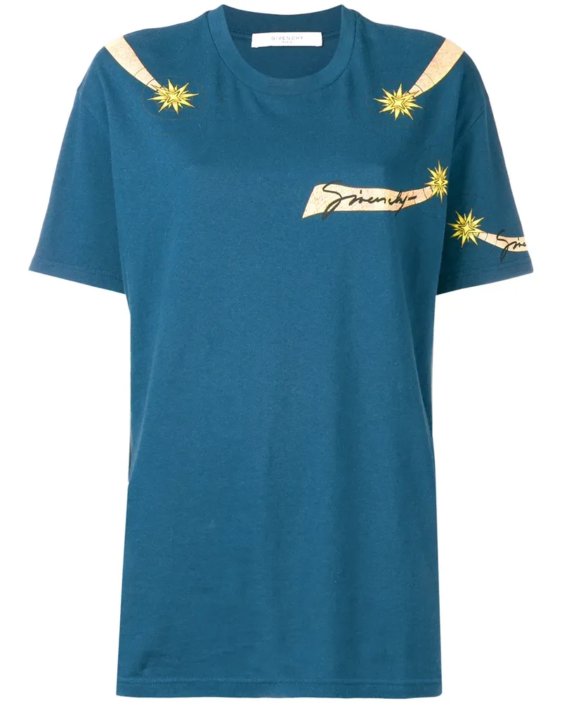 Givenchy T-Shirt mit Stern-Print - Blau Blau