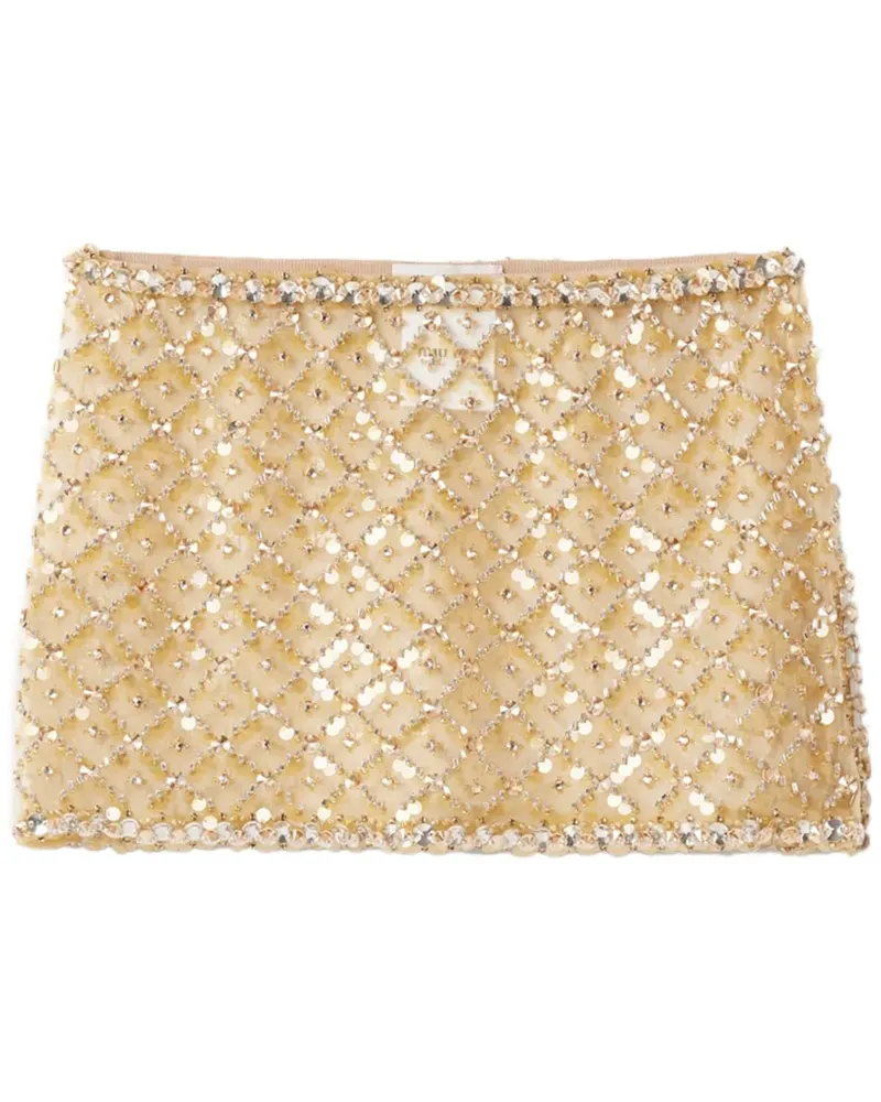 Miu Miu Minirock aus Seide - Gold Gold