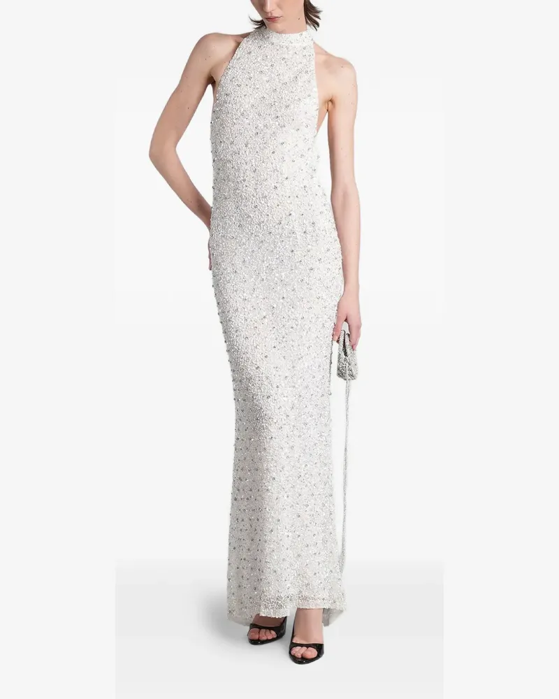 Retrofête Olivia sequin-embellished halterneck maxi dress - Weiß Weiß