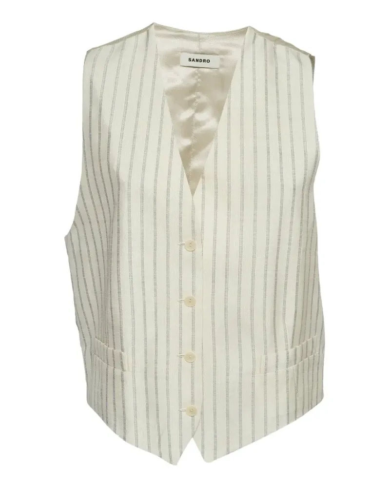Sandro pinstripe sleeveless vest - Nude Nude