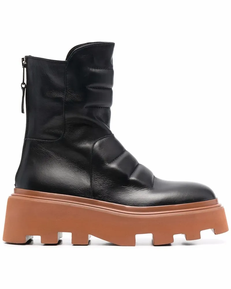 Elena Iachi Stiefel mit dicker Sohle - Schwarz Schwarz