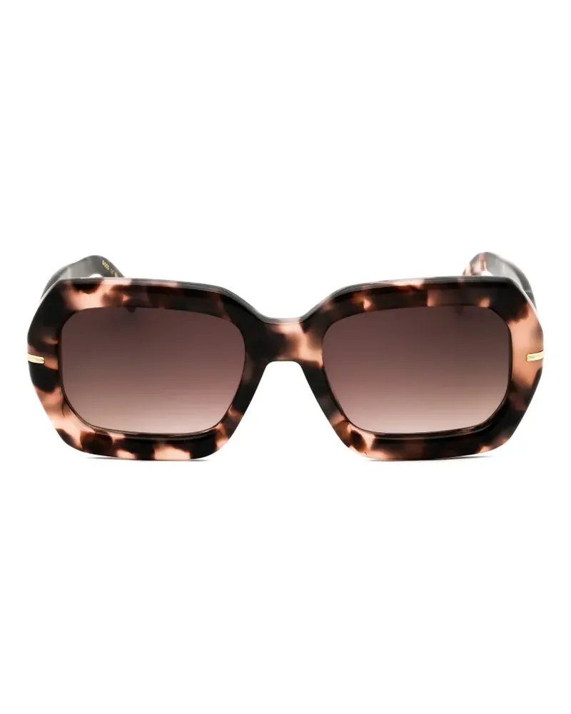 HUGO BOSS tortoiseshell-effect oversized-frame sunglasses - Braun Braun