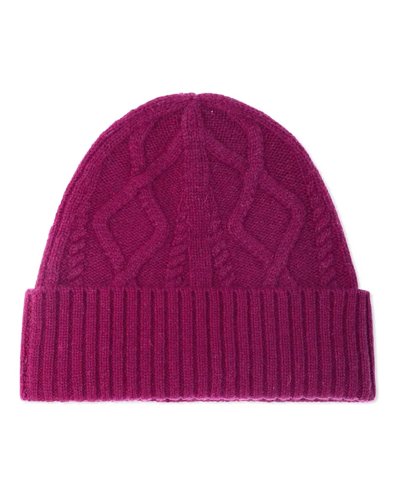Eric Bompard Beanie mit Zopfmuster - Violett Violett