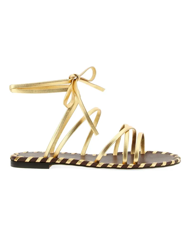 Gianvito Rossi nappa tie sandals - Gold Gold
