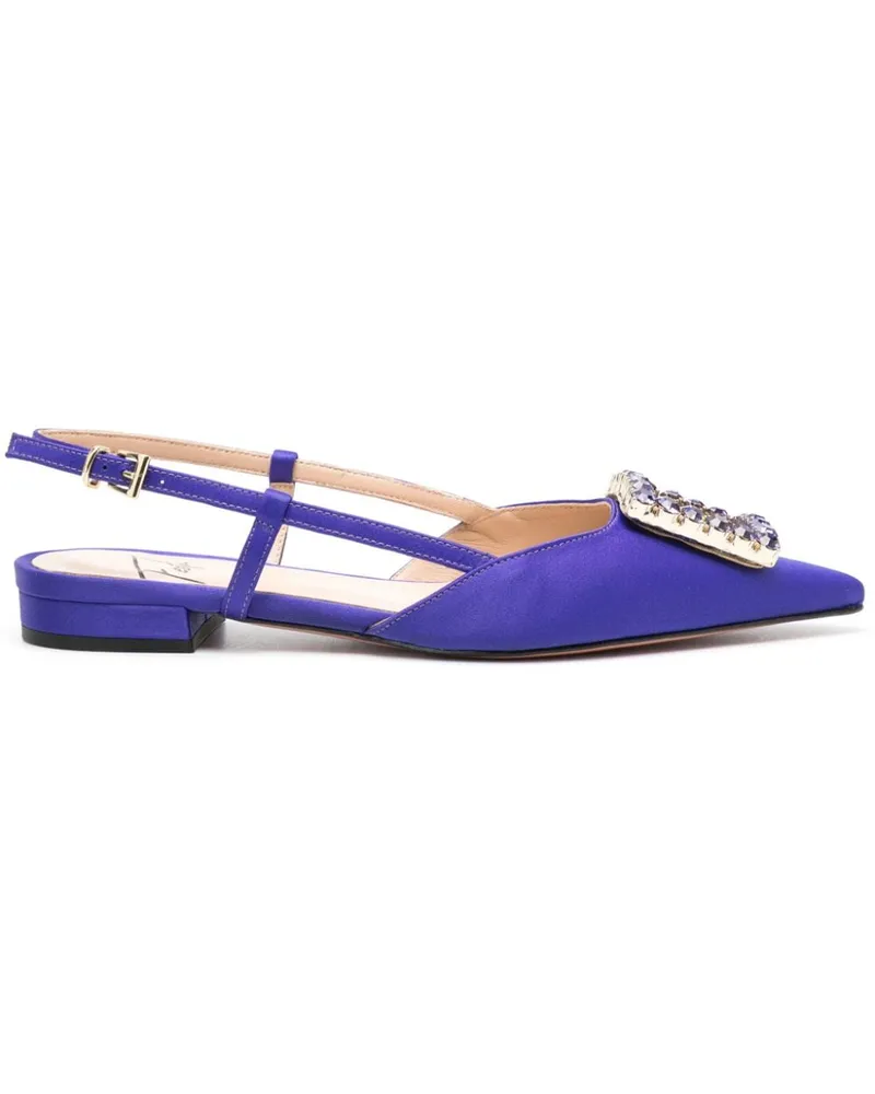 FESTA Milano Lavanda Ballerinas mit Kristallschnalle - Violett Violett