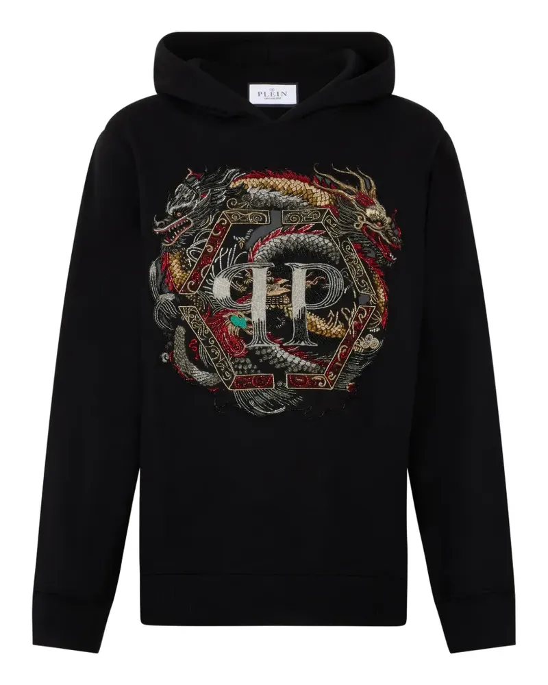 Philipp Plein Hoodie mit Drachen-Print - Schwarz Schwarz
