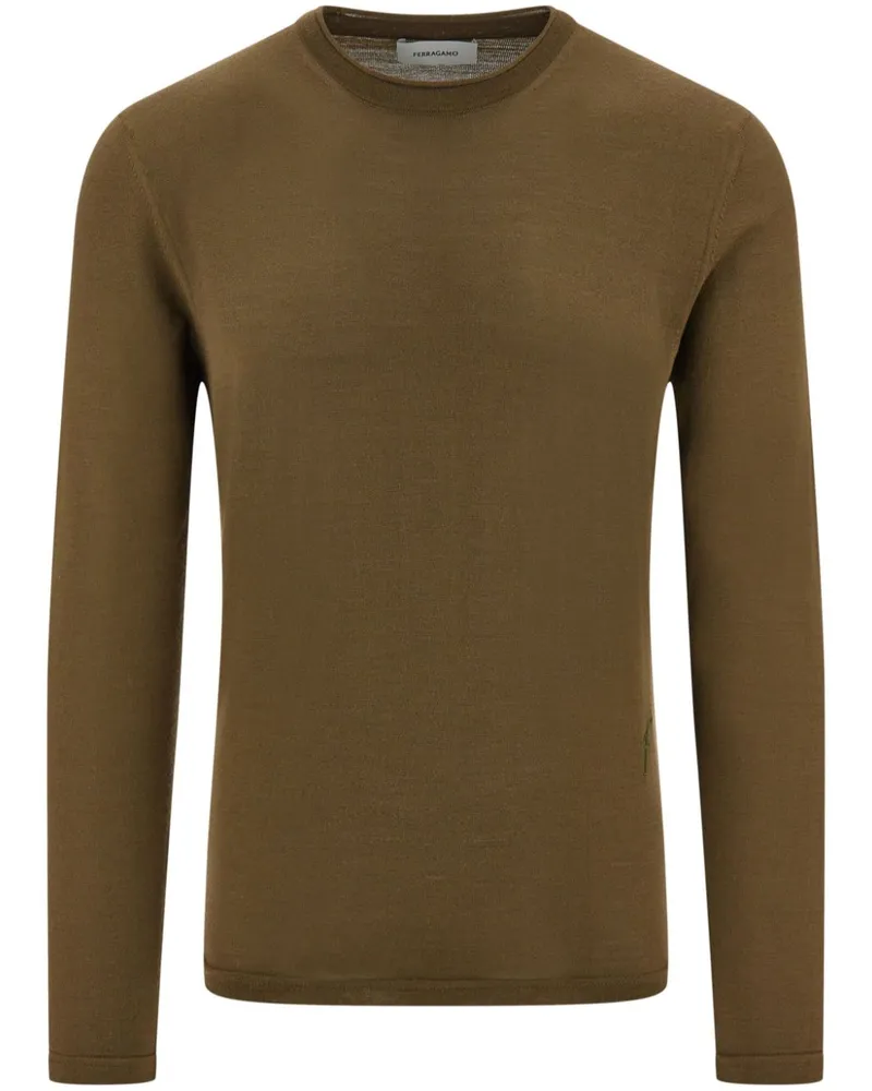 Ferragamo Fein gestrickter Pullover - Grün Grün