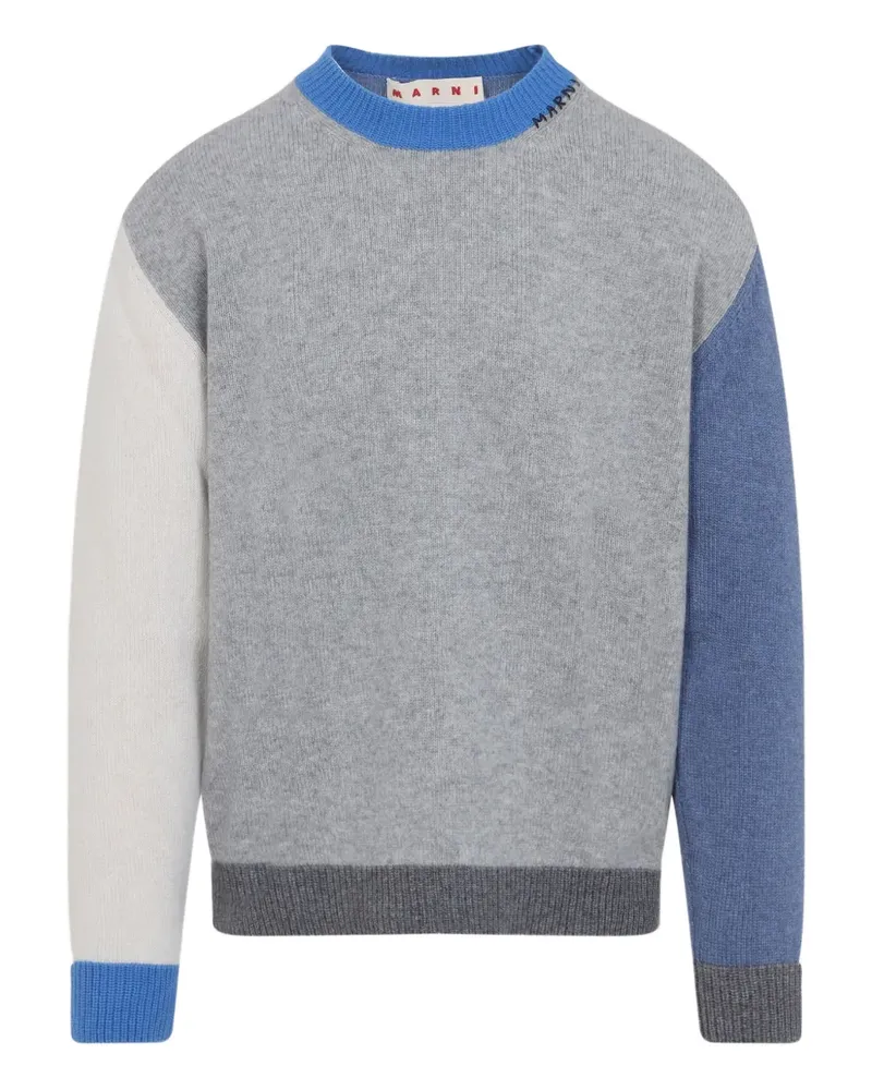 Marni Kaschmirpullover in Colour-Block-Optik - Grau Grau