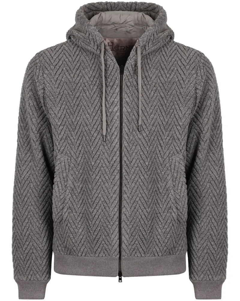 Herno Jacke mit Fischgrätenmuster - Grau Grau