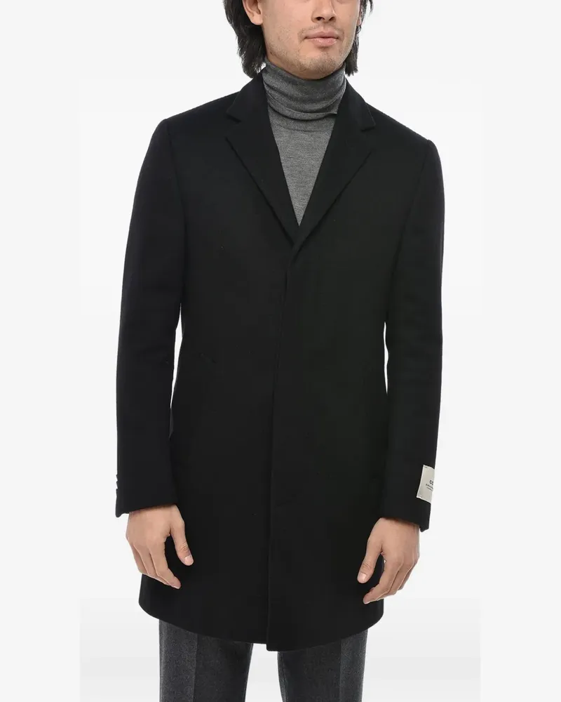 Corneliani single-breasted concealed-button coat - Schwarz Schwarz