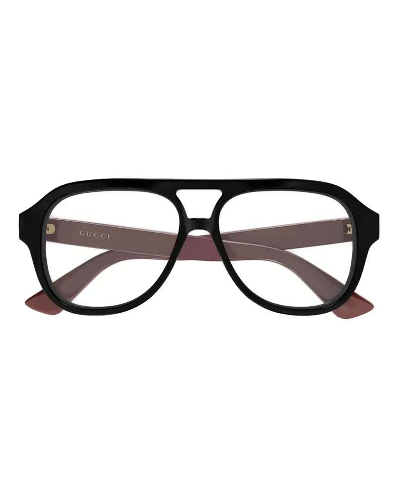 Gucci Pilotenbrille mit CC-Logo - Schwarz Schwarz