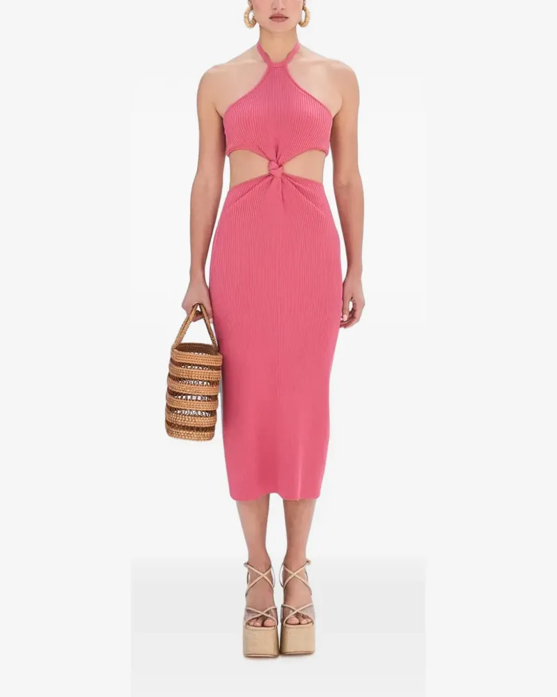 Cult Gaia Cameron cut-out knit midi dress - Rosa Rosa