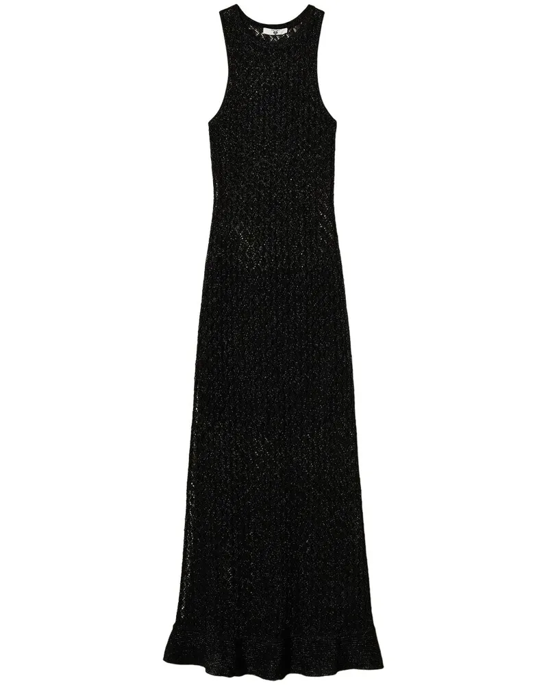 Twin-Set Kleid aus Lurex-Pointelle-Strick - Schwarz Schwarz