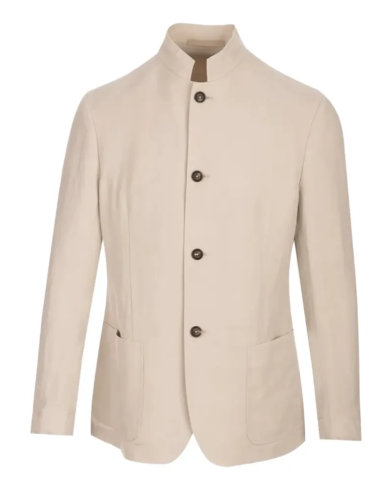 Eleventy mandarin-collar button-up blazer - Nude Nude