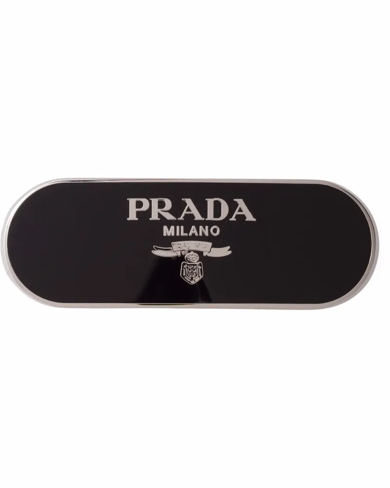 Prada Haarspange mit Logo - Schwarz Schwarz