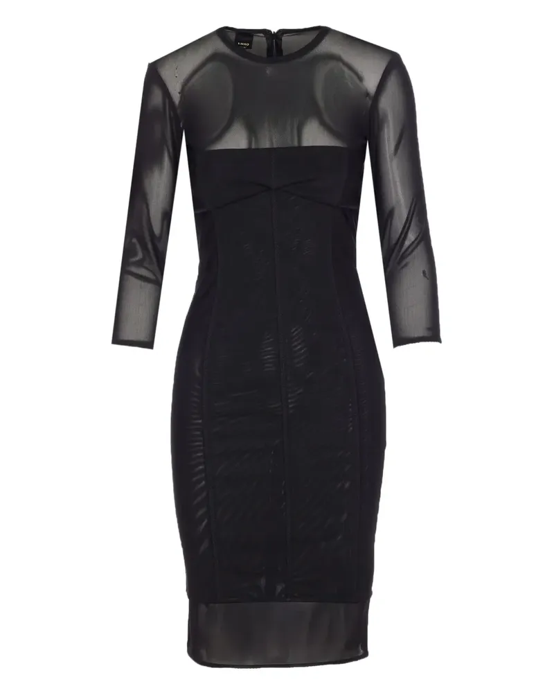 Pinko Midikleid mit Rundhalsausschnitt - Schwarz Schwarz