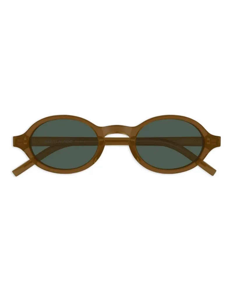 Saint Laurent Sonnenbrille mit ovalem Gestell - Braun Braun