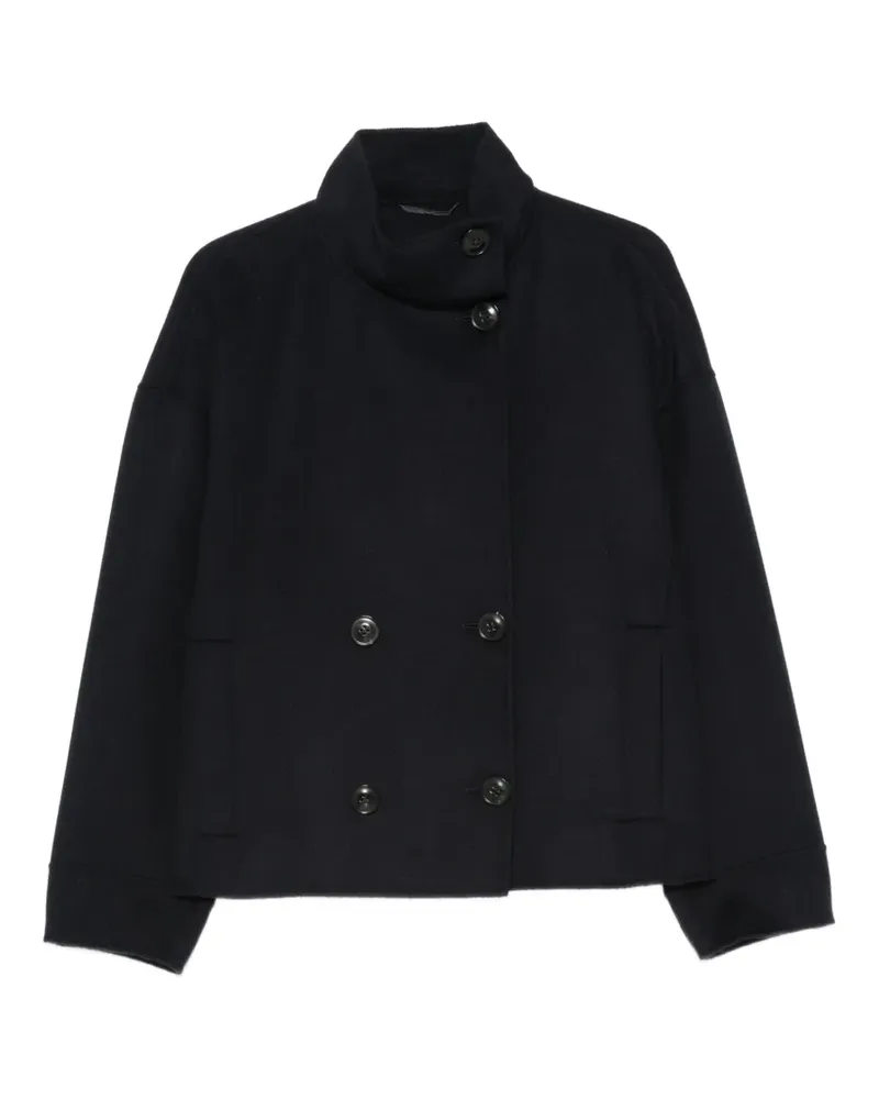 Max Mara Doppelreihige Jacke mit Stehkragen - Blau Blau
