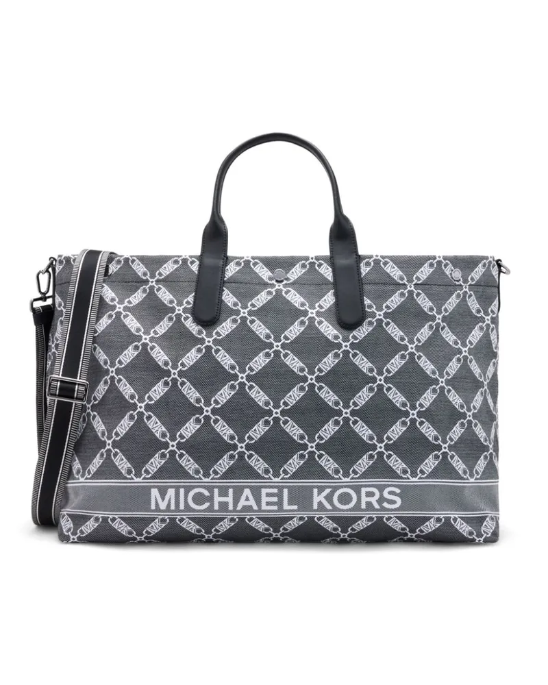 Michael Kors Hudson Handtasche mit Jacquard Schwarz