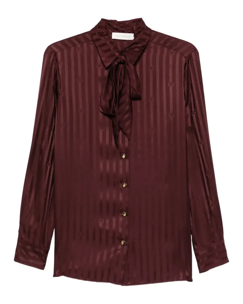 Zimmermann Gestreiftes Hemd mit Schluppe - Rot Rot