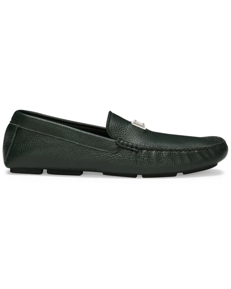 Dolce & Gabbana Loafer mit Logo-Schild - Grün Grün
